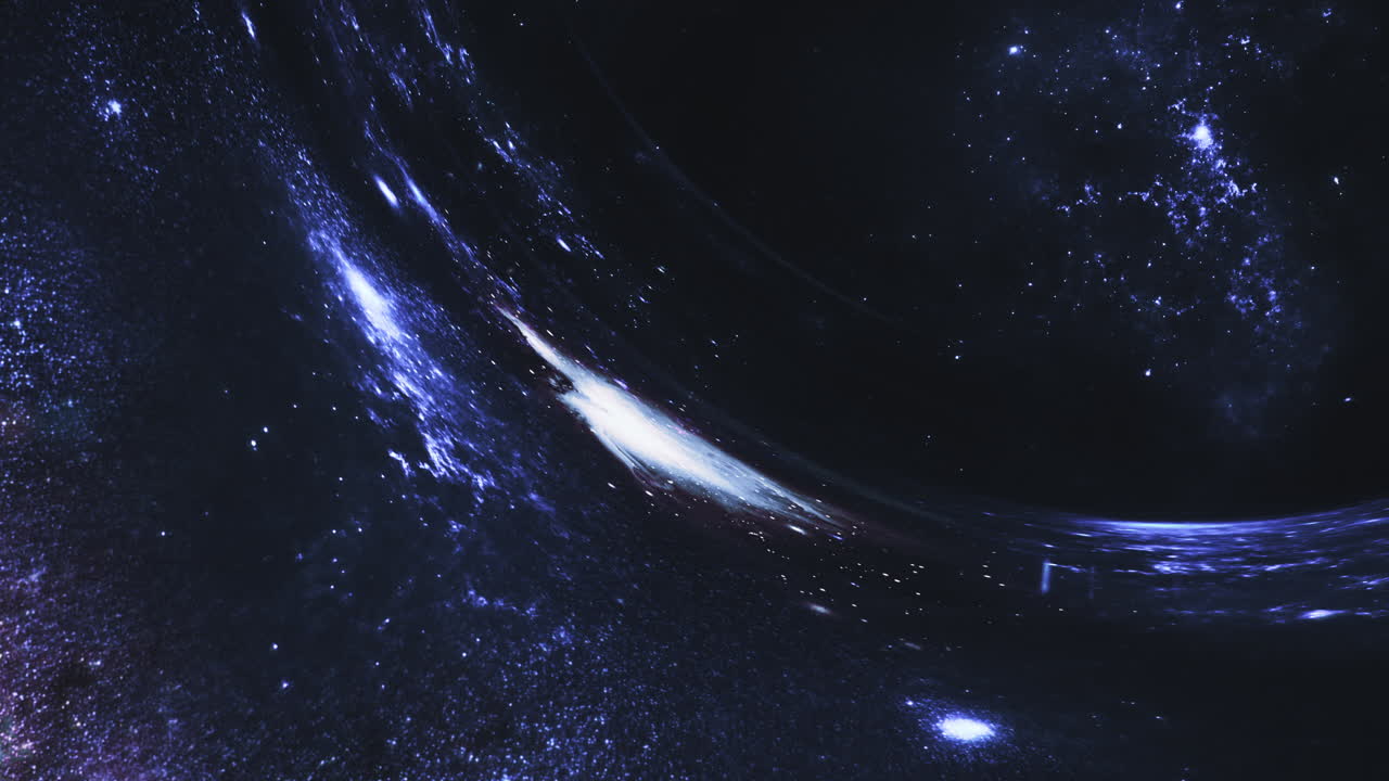 Dark blue giant wormhole curves the space around it