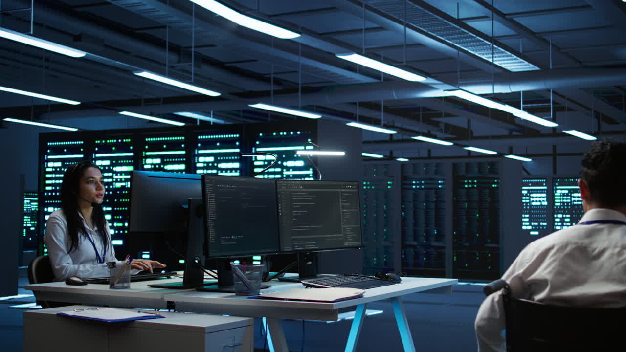 Wheelchair user protecting data center hardware equipment