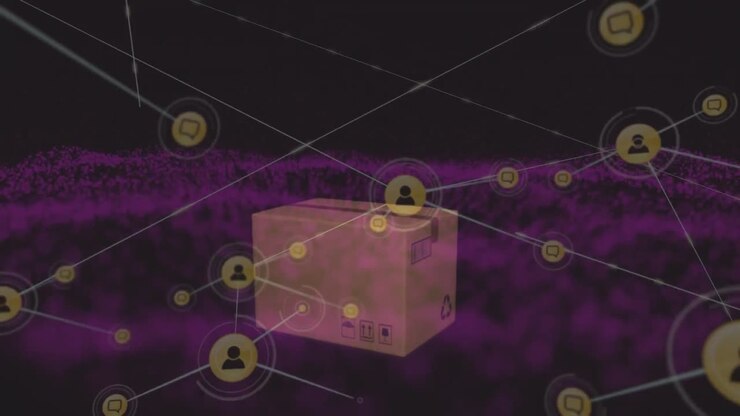 Animazione di una rete di connessioni su ufficio