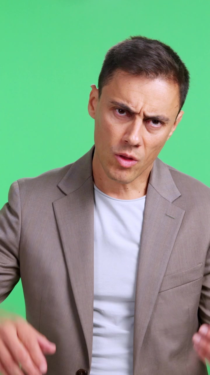 Irritated man clapping hands with sarcastic applause expression