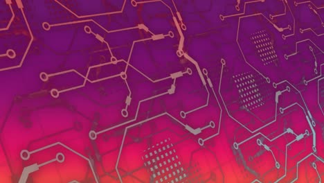 animation of connections and data processing over circuit board