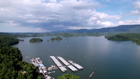 aerial marina at south holston lake in east tennessee near bristol tennessee