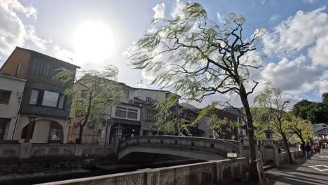 time-lapse of a lively square with changing shadows