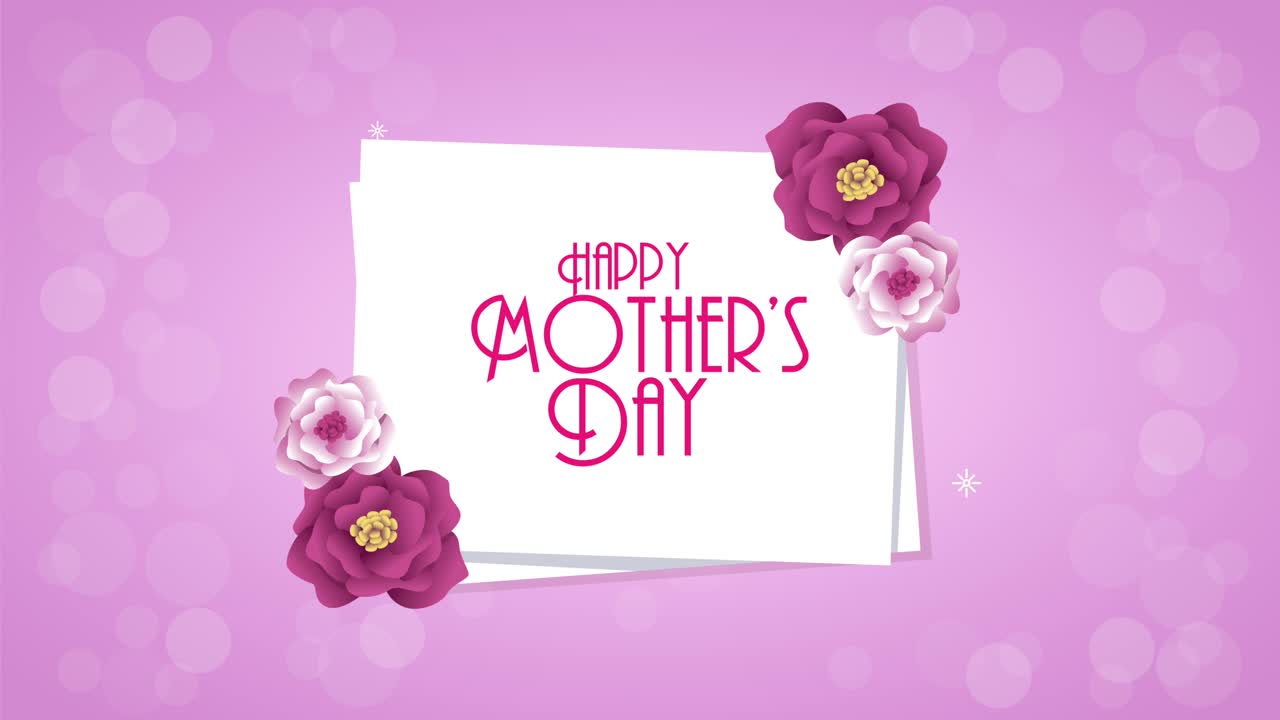 happy mothers day lettering animation
