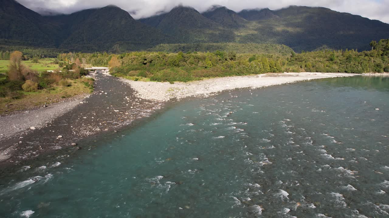 Hokitika Gorge River At Daytime In South Island, New Zealand - Drone Shot