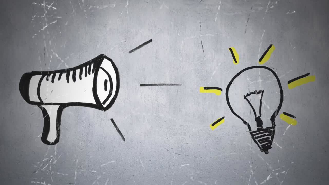 megáfono y bombilla