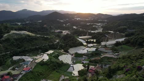 general landscape view of the brinchang district within the cameron highlands area of malaysia