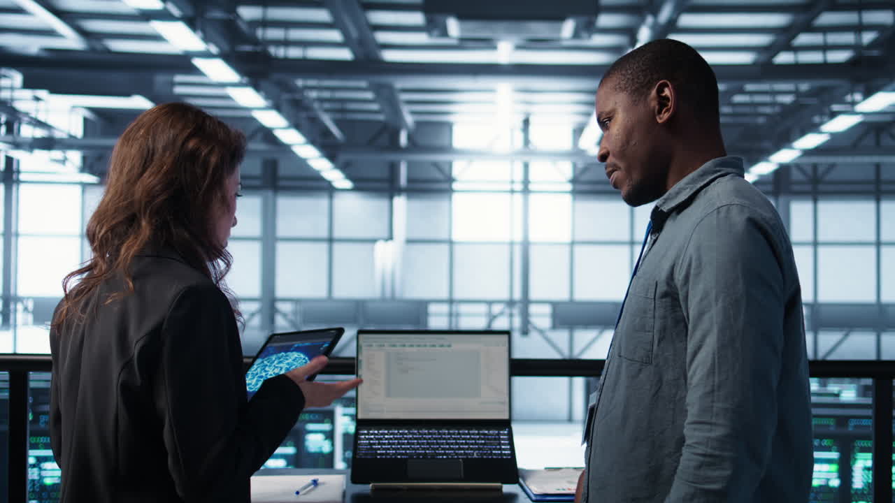 Devices used by artificial intelligence IT experts in server farm