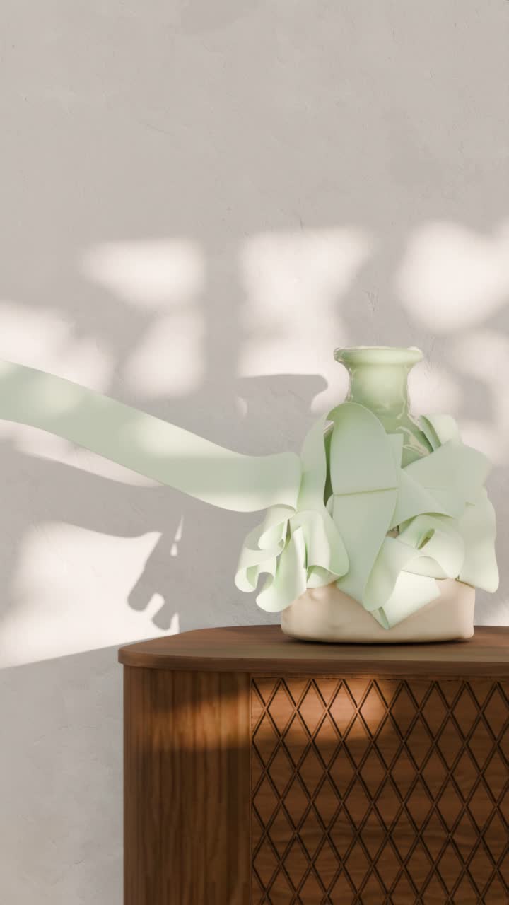 Still Life with Vase and Ribbon