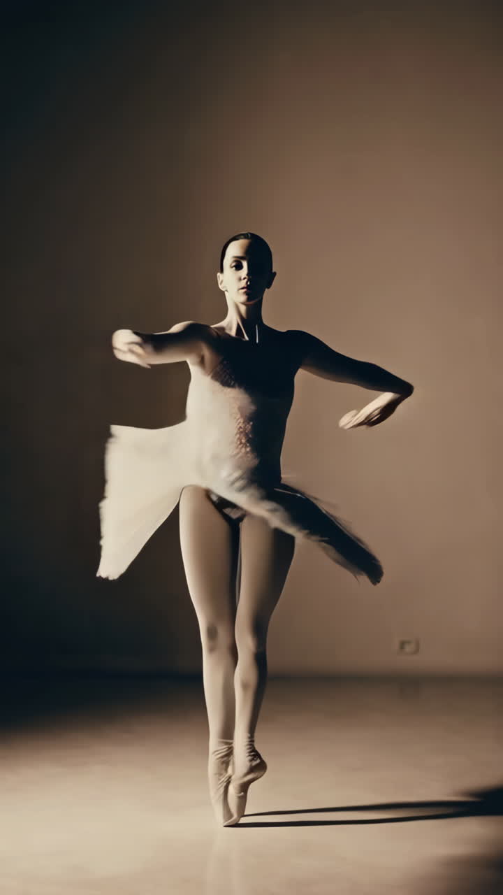 Graceful Ballerina Performing a Pirouette