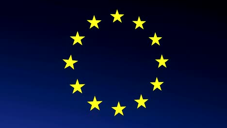 european union flag stars falling because of crisis rendered animation video clip.