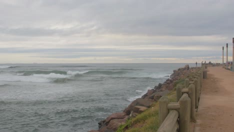 beautiful beach with  background of fisherman, durban, rsa