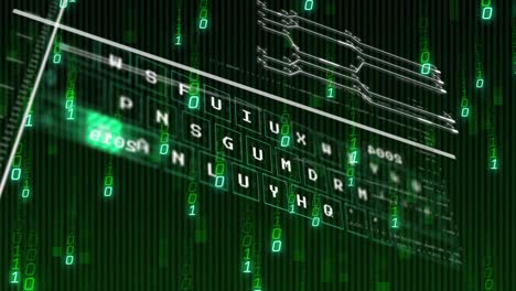 Animation of binary coding and data processing