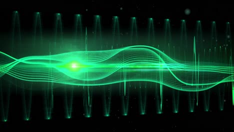 animation of green neon network of connections moving over black background