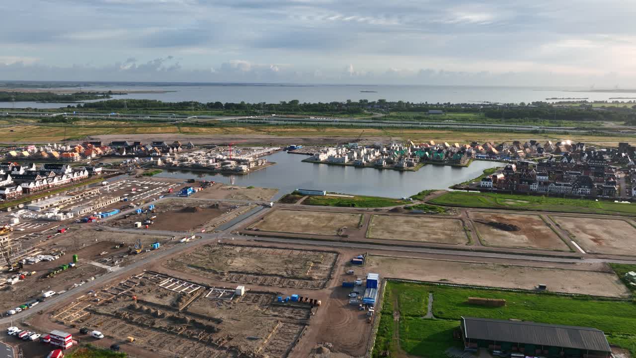 새로운 건설 개발의 공중 사진