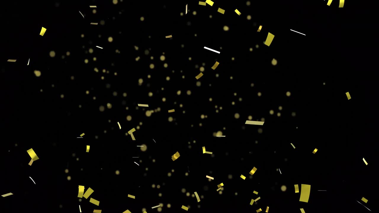 animación de confeti sobre un fondo negro