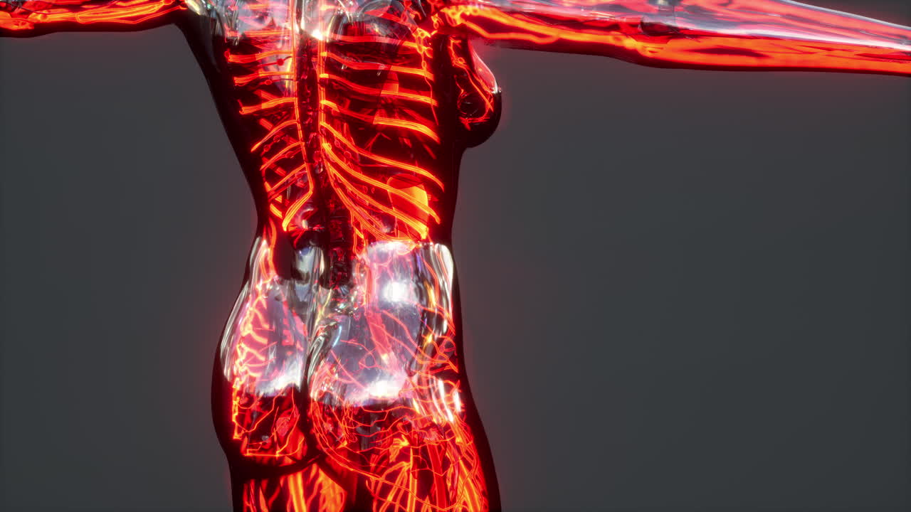 los glóbulos rojos fluyen dentro de los vasos