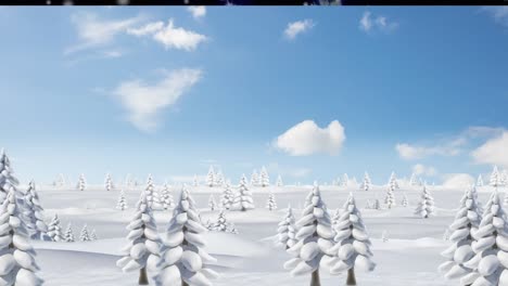 Animation-of-snow-falling-over-winter-scenery