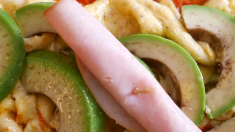 avocado and ham omelet