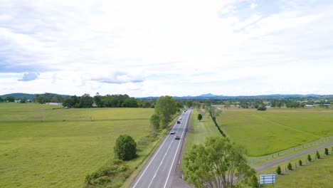 traffic on the cunningham highway at aratula in regional australia