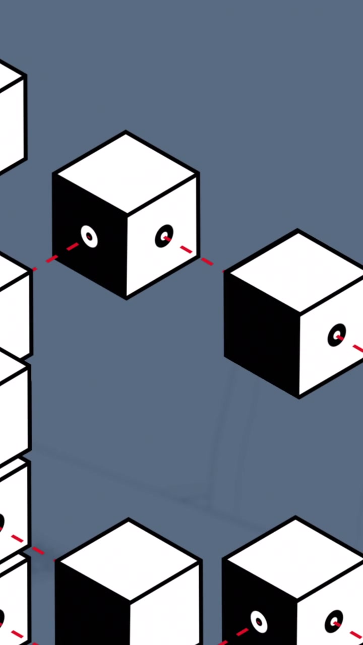 Animación de formas moviéndose sobre un fondo gris.