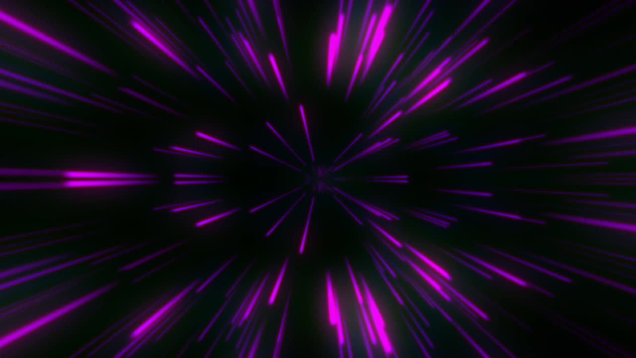 Looped animation. Moving pink neon beams at high speed