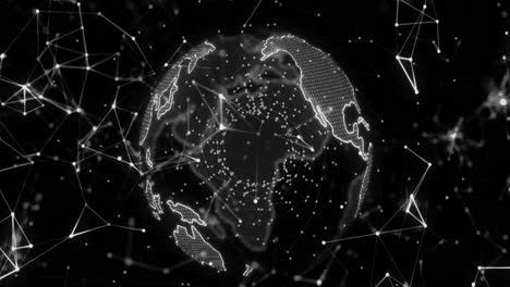 animation of network of connections over globe