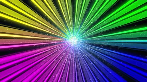 abstract tunnel of a multicolor spectrum background bright rays of neon light and colorful glowing