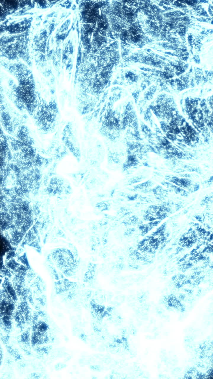 Particelle Blu Luminose Astratte che Scorre su Sfondo Nero