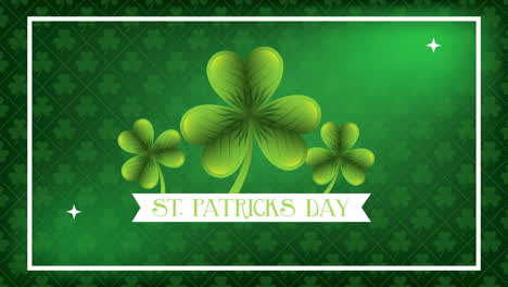 st patricks day animated card with lettering and clovers