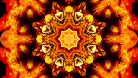 abstract kaleidoscope movement: geometric circle and star shapes