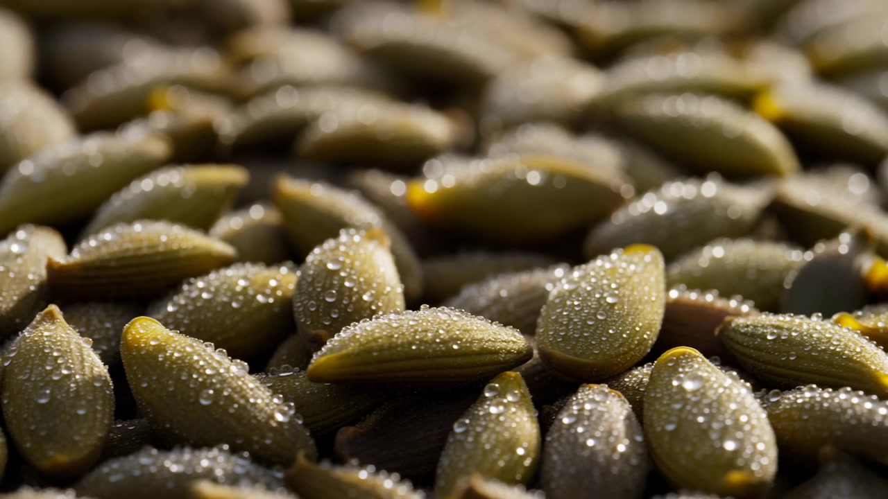 Dense macro view of shellfish packed tightly together, covered with water droplets and glossy moisture