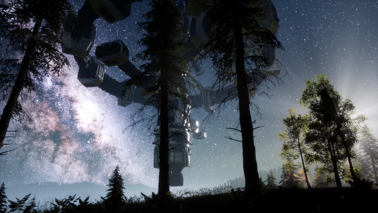 UFO svever over skog