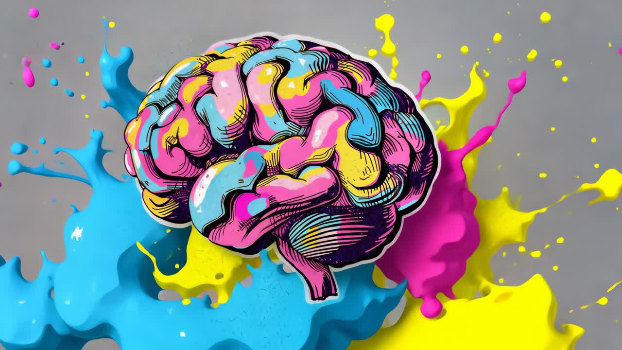 ilustración colorida del cerebro