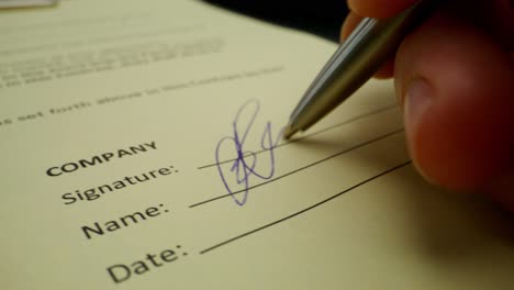 signing a contract