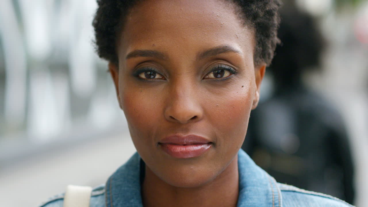 Beautiful young african american woman outside