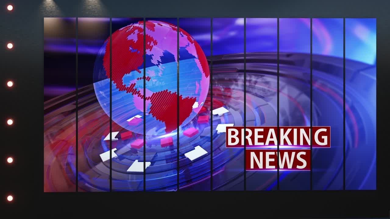 el conjunto de estudios de noticias de tv - bucle de fondo de pantalla verde virtual
