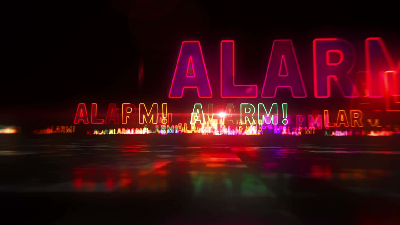 알람 기호 추상 루프 가능한 하이퍼스페이스 애니메이션