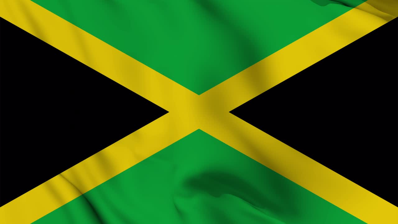 Jamaica flag seamless waving animation