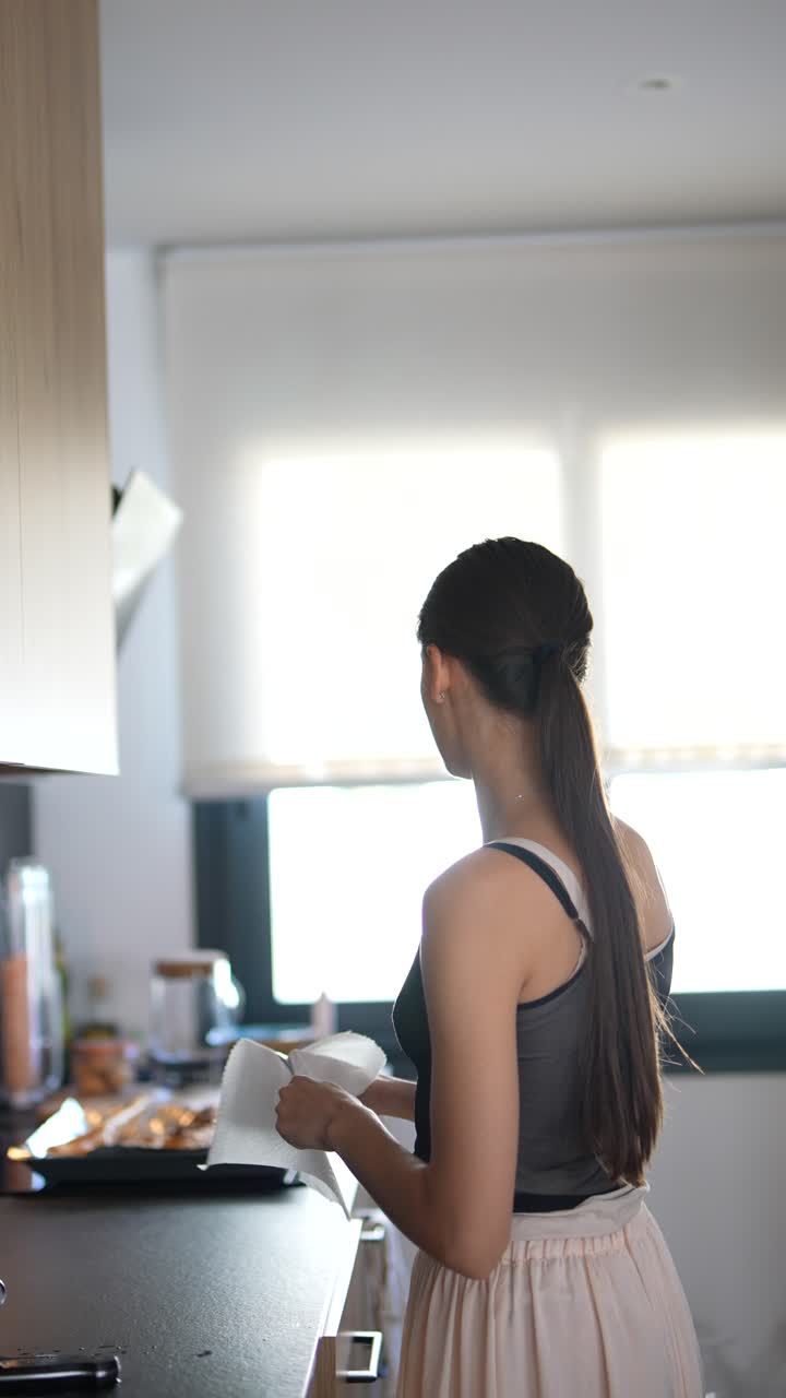 Woman Cooking in Kitchen | Premium Stock Video Footage