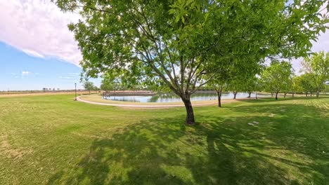 time lapse of photographer near lake and park in morrison ranch gilbert arizona