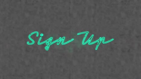 animation of sign up here text over textured background