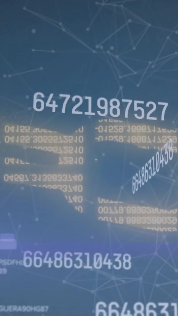 Animazione di elaborazione dati su forme e catena