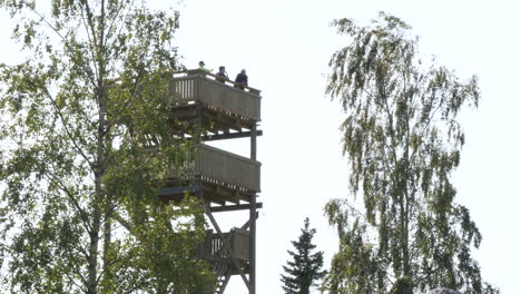 wooden lookout tower, static handheld