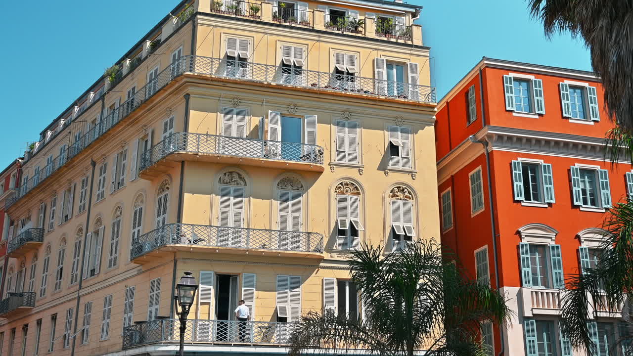Residential buildings made in traditional style in Nice, France