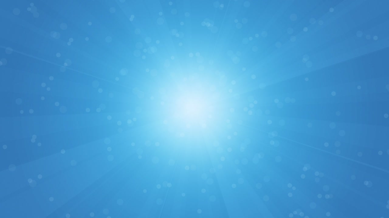 Rotating sunrays with floating particles - 4k Abstract blue background