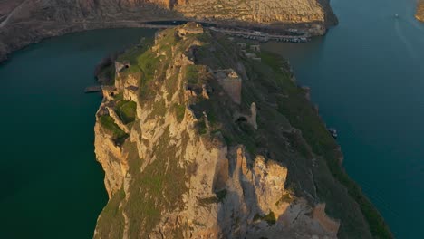vista aérea de rumkale en gaziantep. imágenes en 4k en turquía