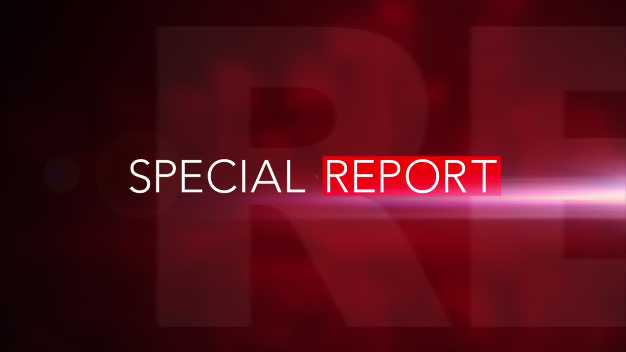 &ldquo;SPECIAL REPORT&rdquo; 3D Motion Graphic with red background