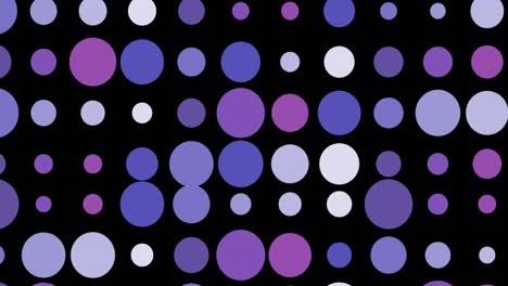animación digital de múltiples formas circulares púrpuras contra un fondo negro