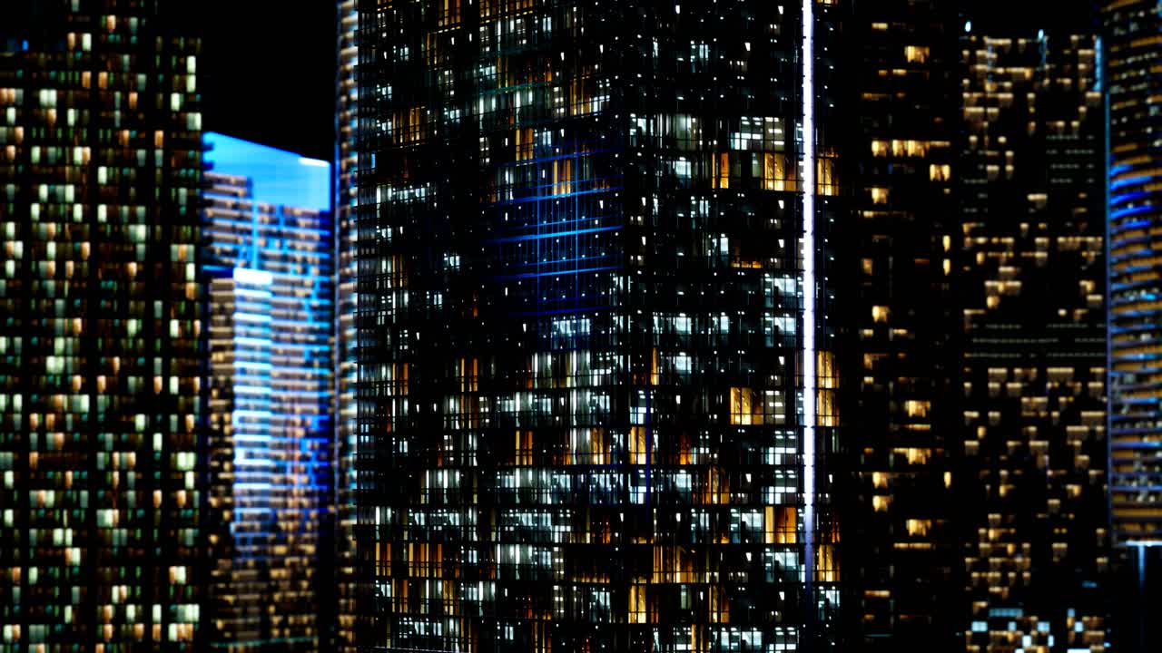 Skyscrapper in the business quarter in the night